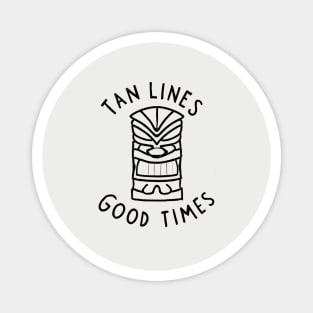 Tiki Statue 'Tan Lines Good Times' - Tropical Vacation Graphic Magnet